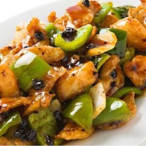 Chicken with Green Peppers & Black Bean Sauce Fried Rice
